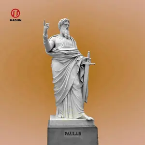 Buiten Handgesneden Heilige Paul Sculptuur Marmeren St Paulus Beeld