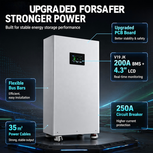 กล่องเก็บแบตเตอรี่16วินาที200A 48V 280ah/314Ah กล่องเก็บพลังงานแสงอาทิตย์เคสโลหะสีขาวพร้อมหน้าจอ LCD และพัดลม - Product Image 2