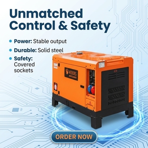 <span class=keywords><strong>Generador</strong></span> Diésel Súper Silencioso AEROBS de 5kW 8kW 50Hz ATS BSD8500SE BSD9500SE BSD10000SE, Grupo Electrógeno Eléctrico Monofásico y Trifásico - Product Image 2