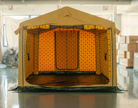 Tente de glamping gonflable avec poche de rangement pour poêle ignifuge, tapis de sol et porte double couche pour le jardin et le camping