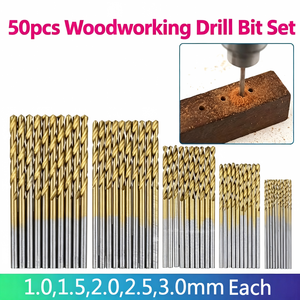 Jeu de forets hélicoïdaux 1-3 mm en acier rapide plaqué titane pour le perçage du bois - Product Image 5