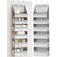 Organisateur suspendu pliable 6 couches sans perçage en tissu non tissé pour porte, rangement minimaliste moderne pour chambre à coucher