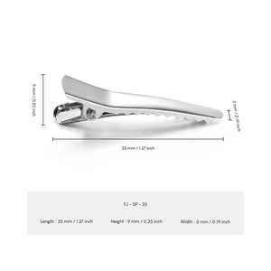 Fermagli per Capelli in Metallo Argentato Personalizzati da 3,5 CM con Rivetti per Ragazze - Accessori per Regali - Product Image 2