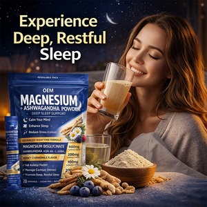 Fórmula Nocturna Avanzada, Polvo de Ashwagandha con Magnesio y KSM66, Alivia el Estrés y Mejora la Duración del Sueño - Product Image 1