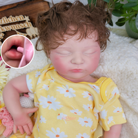 Poupée Bébé Reborn en Silicone avec Visage Dormant Apaisant, Bouche Ouverte, Visage Chubby, Emballage Personnalisé pour Revendeurs, Achat en Gros