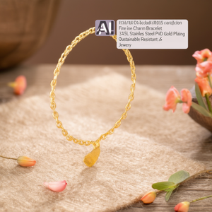 Women's Fine Charm <b>Bracelet</b> 316L Stainless Steel PVD Gold Plating Heart Pendant Crystal Rhinestone Sustainable Resistant - Product Image 3