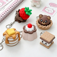 Jouets sensoriels à presser imprimés en 3D sur le thème de la pâtisserie MG - Porte-clés sensoriels crêpe, pudding et biscuit
