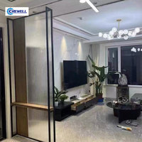 Paravent en métal avec cadre en acier inoxydable, bandes verticales, éclairage LED, cloison multifonctionnelle pour la décoration intérieure, usage domestique