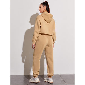 Флисовый спортивный костюм с длинным рукавом, тренировочная и беговая одежда, спортивная одежда, женский спортивный костюм - Product Image 3