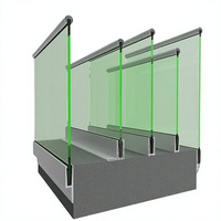 Günstige Moderne Aluminium Rahmenlose U-Kanal Bodenmontierte Balkon-Balustraden & Handläufe Rostbeständig