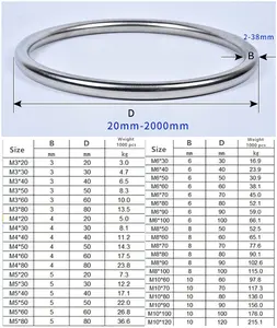 20mm - 180mm Stainless Steel 304 /316 Solid O Ring Round Welded Ring