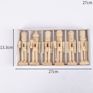 Décoration à peindre soi-même, peinture sur bois, ornement de Noël, jouets DIY pour enfants, soldats casse-noisettes non peints - Product Image 2