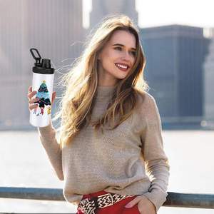 Lot de 50 gourdes de sport à sublimation de 20 oz – Tumbler isotherme en acier inoxydable blanc avec couvercle à rabat à large ouverture et paille - Product Image 2