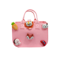 Sac fourre-tout en feutre pour enfants, vente en gros d'usine, avec ornements en peluche détachables, imperméable, cadeau de naissance, logo personnalisé