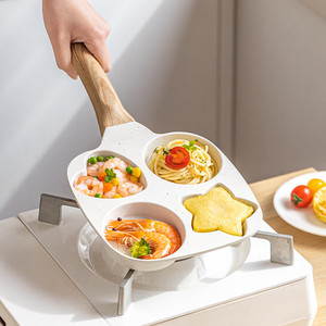 Chịu nhiệt THẬM CHÍ phân phối nhiệt dễ dàng làm sạch 18cm nhôm không dính 4 lỗ trứng chiên chảo - Product Image 2