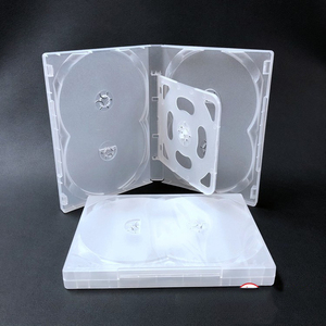 Boîte de rangement pour CD/<span class=keywords><strong>DVD</strong></span>, album multimédia, <span class=keywords><strong>en</strong></span> plastique PP ultra fin de 1,2 mm, plateau intérieur multi-disques, capacité 4-6, transparente, type clamshell - Product Image 3