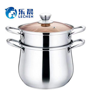 Olla de vapor de acero inoxidable de alta calidad, dos capas, después de la sopa de fondo doble, vaporera de alimentos con tapa Visible - Product Image 1