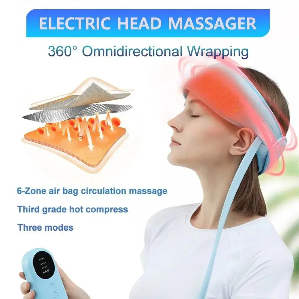 Phentech Head Massager Air Compressure Opvouwbaar Easy Travel Dragen 360 Graden Massagekop Massageapparaat Met Verwarming