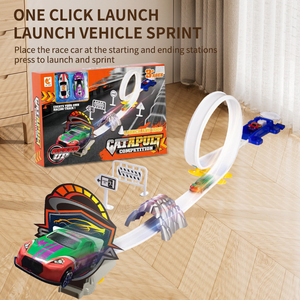 Lanceur et piste de course Bash avec 2 jouets de fente de voiture à glissière en fer - Product Image 2