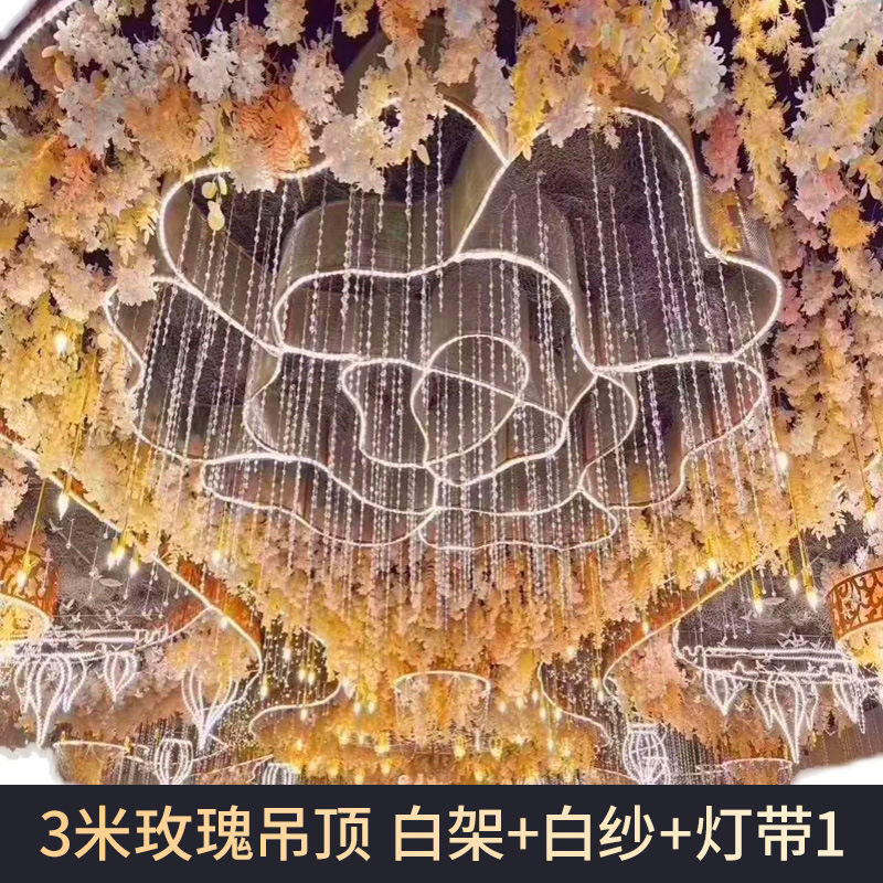 3-meter rose ceiling + light strips