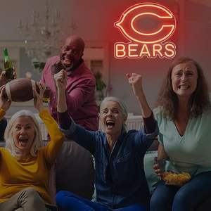 Letrero de Neón LED de Fútbol Americano BEARS, Luz de Neón para Decoración de Pared, Regulable, Letrero Naranja de Equipo de Fútbol Americano para Cuarto de Hombre - Product Image 4