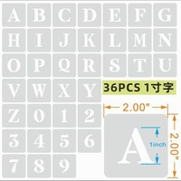 Pochoir exclusif transfrontalier en PET pour lettres et chiffres anglais, modèle de peinture au pistolet pour plaque de porte évidée