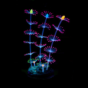 Pecera paisaje decoración ornamento luminoso silicona suave <span class=keywords><strong>Coral</strong></span> simulación plástico falso agua hierba simulación agua hierba - Product Image 1