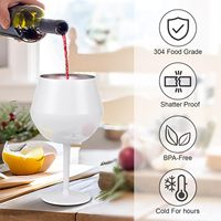 Logo personnalisé Verres à vin gobelet détachables isolés en acier inoxydable 14oz à fond vert blanc or
