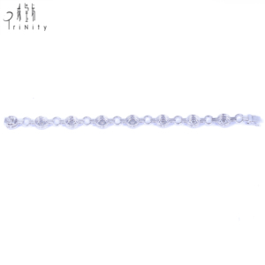 Lujosa pulsera Joyería Pulsera DE BODA 18K Oro blanco sólido Pulsera de diamantes para dama - Product Image 4