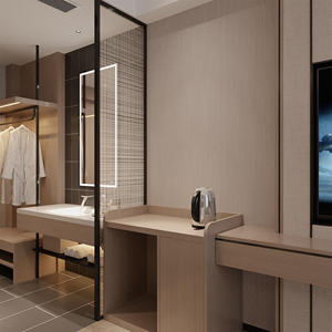 Горячая распродажа, индивидуальный современный простой деревянный набор мебели для гостиничного стандартного номера, спальни для жилого использования - Product Image 4