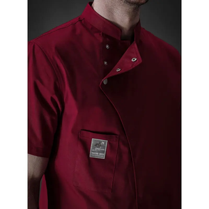 Personalizar Color Blanco Poly Algodón Hotel bar Restaurante Chef Uniforme Sarga Tela Abrigo/Chef Chaqueta - Product Image 4