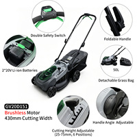 Tondeuse à gazon sans fil VERTAK légère 2*20V, coupe-herbe électrique de 17 pouces, tondeuse à gazon pour travaux de jardinage