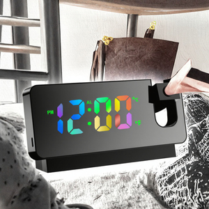 180 độ quay LED Chiếu kỹ thuật số Đồng hồ báo thức USB điện tử ABS trần chiếu cho phòng ngủ phòng khách điện - Product Image 3