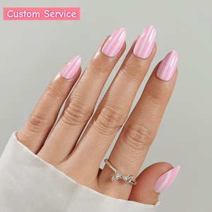 <span class=keywords><strong>Faux</strong></span> ongles <span class=keywords><strong>en</strong></span> amande à <span class=keywords><strong>prix</strong></span> d'usine, vente <span class=keywords><strong>en</strong></span> gros, <span class=keywords><strong>en</strong></span> <span class=keywords><strong>gel</strong></span> souple, rayures roses, faits à la main, réutilisables, à presser - Product Image 1
