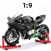 JY 2026 Nouveau style très prisé Moto Kawasaki Ninja H2R en métal moulé sous pression à l'échelle 1:9, jouet électrique ludique avec fonction de pulvérisation, collection pour garçons