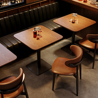 Production sur mesure HUALIN de tables à manger, chaises et ensembles de banquettes en bois massif de style rétro pour restaurants