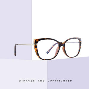 Montures de lunettes œil-de-chat TR90 transfrontalières, monture complète, protection anti-lumière bleue, verres plats pour femmes et hommes - Product Image 2