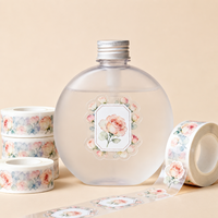 Étiquettes florales - Autocollants transparents imperméables découpés sur mesure en forme de muguet sur rouleau pour l'emballage de flacons cosmétiques