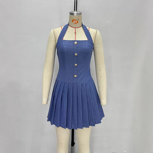 Ropa <span class=keywords><strong>de</strong></span> Mujer, Vestido Halter sin Mangas, Falda Corta, Estilo Ligero y Lujoso, Liquidación <span class=keywords><strong>de</strong></span> Alta Gama - Product Image 3