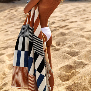 100% cotton Jacquard bãi biển Khăn tùy chỉnh dệt dập nổi nhanh chóng khô Khăn nén cho nhà sử dụng dùng một lần thiết kế mới - Product Image 5