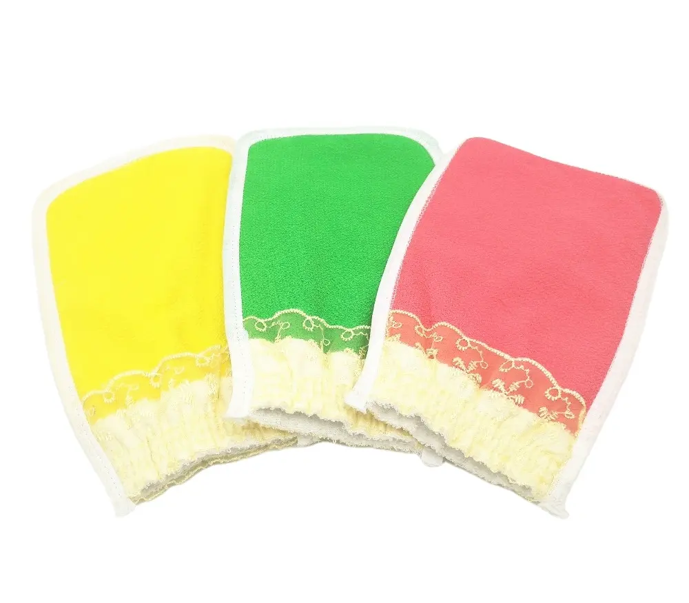 High Quality Wholesale Natural Reusable Exfoliating Jute Ramie Fiber Bath Glove