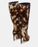 Bottes longues au genou pour femmes en vente en gros Chaussures à talons aiguilles et bout pointu en cuir d'hiver à la mode