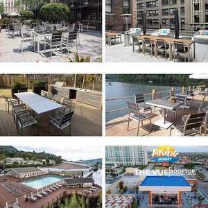 Mesas y sillas de aluminio para restaurante Coets con listones de plástico para restaurante al aire libre - Product Image 6