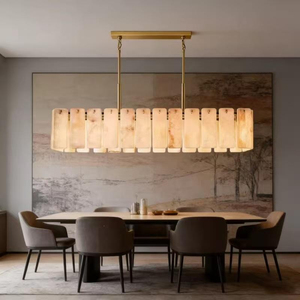Lampadario Moderno <span class=keywords><strong>di</strong></span> Lusso Personalizzato in Alabastro, Lampada a Sospensione Esagonale in <span class=keywords><strong>Metallo</strong></span> Dorato con LED <span class=keywords><strong>per</strong></span> Villa, Scale, Ingresso e Foyer - Product Image 4