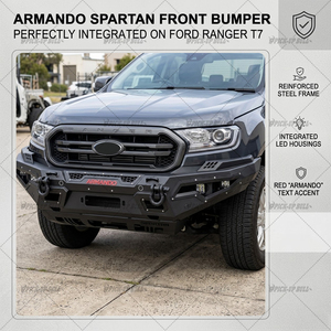 Nuevo Parachoques Delantero de Acero <span class=keywords><strong>Armando</strong></span> Personalizable para Ranger T7 T8 con Acabado Negro Mate e Instalación con Pernos - Product Image 6
