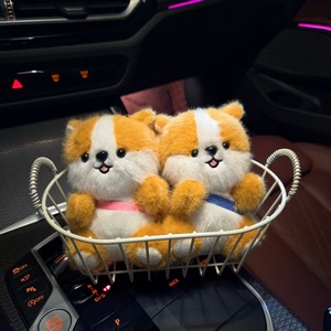 Porte-clés en peluche chiot Corgi 12 cm, jouet en peluche doux avec chaîne à boucle dorée pour voiture ou accessoire de sac - Product Image 4