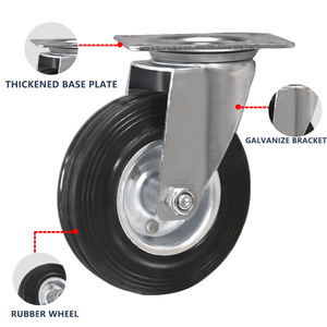 Qian Yue 3.4 5 6 <span class=keywords><strong>8</strong></span> Zoll Universal rad Gummi wagen Räder Werks ausrüstung Rollen Industrie räder - Product Image 3