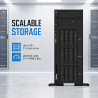 Server Tower Lenovo ST650 V3 Enterprise Dual CPU Intel Xeon Scalable 32 Slot DIMM Penyimpanan Kepadatan Tinggi
