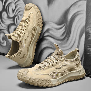 รองเท้าโลฟเฟอร์ตาข่ายระบายอากาศสำหรับผู้ชายในฤดูร้อน แบบผูกเชือก สวมใส่สบาย กันลื่น ทนทานต่อการสึกหรอ รองเท้าลำลอง รองเท้าเพื่อความปลอดภัยในการทำงาน Evergreen - Product Image 5