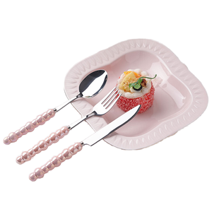 Ánh sáng sang trọng ngọc trai xử lý thép không gỉ Flatware Set Creative dao và Ngã Ba cho giá trị màu sắc cao cho bánh trung thu phục vụ - Product Image 1